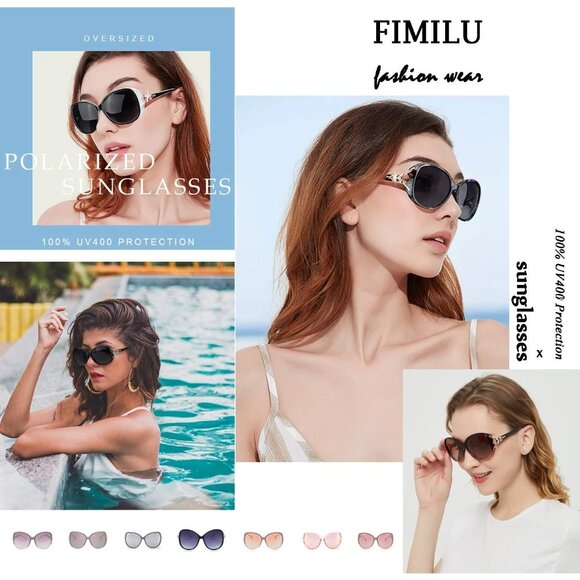 Women\'s Trendy Shades Eyes Protection Light Blue Frame Polarized Sunglasses